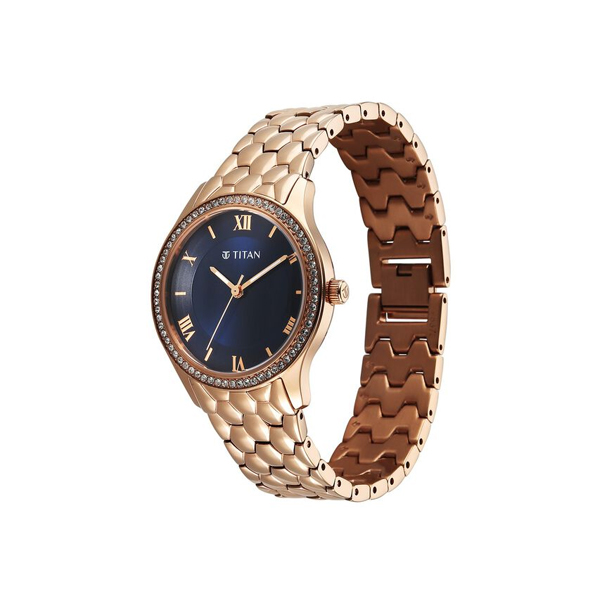Titan Purple Glamour Quartz Analog Blue Dial Women’s Watch - Image 4